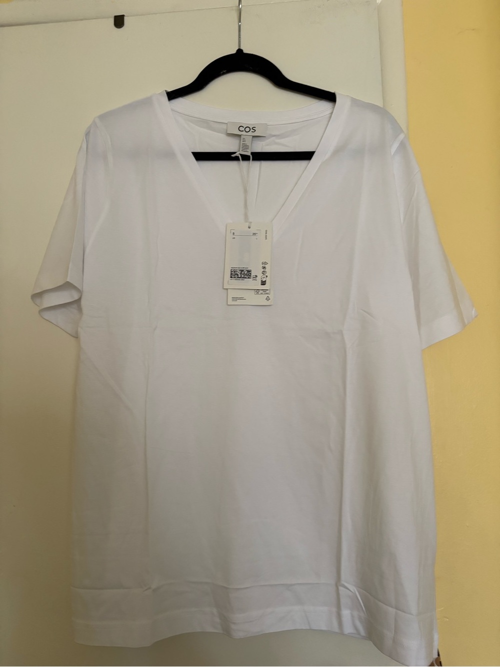 COS White V-Neck Short Sleeve Tee - Picture 3 of 3